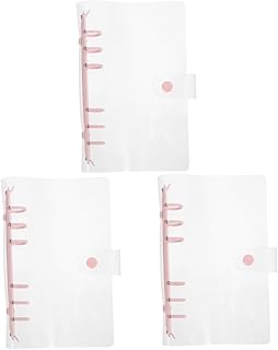 Ciieeo Pasta De Arquivos 3 Peças Capa De Folhas Soltas Transparente Em Rosa Caderno Folhas Soltas Pasta De Viagem Escritório A6 s Transparente A6 Transparente Capa Cega Capa