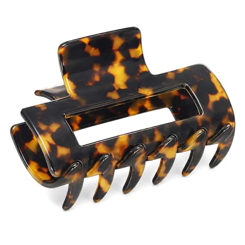 Pince à cheveux léopard French Amie taille M pour chignon de bureau chic