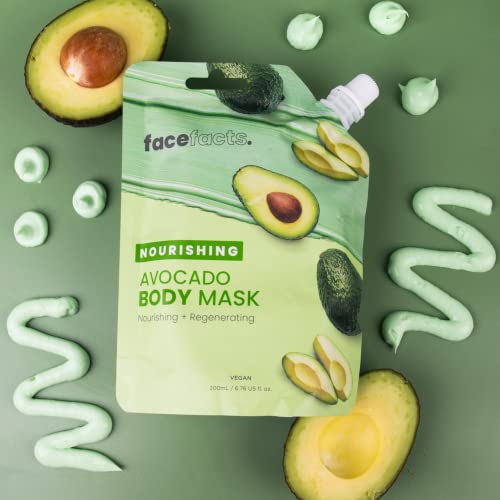 Face Facts Body Mud Mask | Nourishing Avocado | Nourishing + Regenerating | Resealable Pouch | 200ml - Image 3