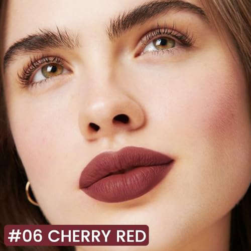 Image of evpct Longwear Liquid Lip Liner Stain Marker Pen Long Lasting Waterproof, Black Cherry Matte Semi Permanent 24 Hour Lip Liner and Lipstick Combo, Korean Color Stay Lipliner All Day Lips Stain peel off