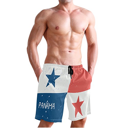 super3Dprinted Distressed Panama Flag Men's Swim Trunks Water Beach Shorts with Pockets3