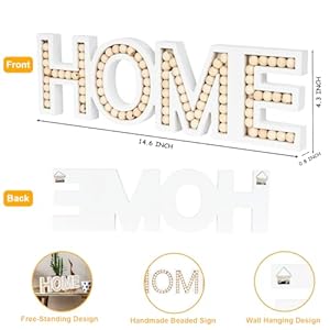 OMISHE HOME Sign for Tabletop or Wall Hanging Freestanding Rustic Beaded Home Letters for Farmhouse Home Table Decor Gift for Birthday Mothers Day Fathers Day Wedding Housewarming
