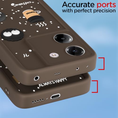Image of Pikkme Back Cover for Poco M7 Pro 5G | 3D Bear Silicone Cute & Fun Coffee Cartoon | Full Body Protection Bumper Case (Brown)