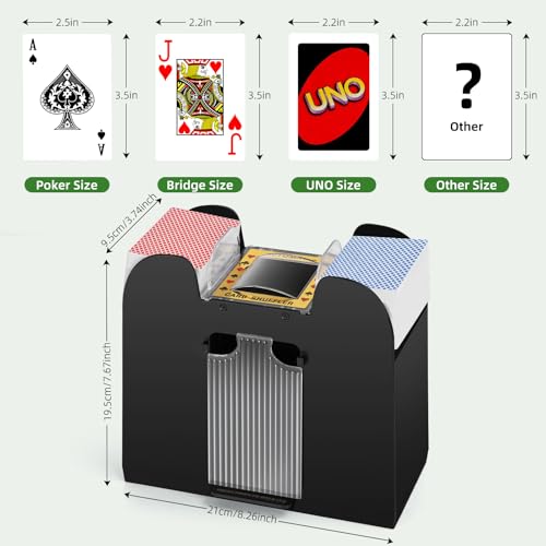 Image of Unniweei Automatic Card Shuffler, Battery-Operated Electric Shuffler, Casino Card Game for Poker, Home Card Game, UNO, Phase10, Texas Hold'em, Blackjack, Home Party Club Game