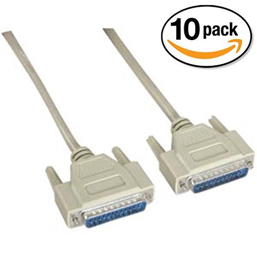 InstallerParts (10 Pack 6 ft DB25 Male to Male Serial Cable 25C Straight
