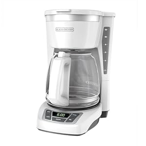 BLACK+DECKER 12-Cup Digital Coffee Maker, CM1160W, Programmable, Washable Basket Filter, Sneak-A-Cup, Auto Brew, Water Window, Keep Hot Plate, White BLACKDECKER 12 Cup Digital Coffee Maker CM1160W Programmable Washable Basket Filter Sneak A Cup Auto Brew Water Window Keep Hot Plate White