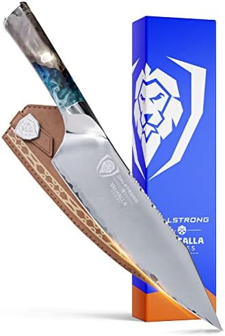 Dalstrong Chef Knife – 8 inch – Valhalla Series – Premium 9CR18MOV HC Steel – Celestial Resin & Wood Handle – Razor Sharp – w/Leather Sheath Dalstrong Chef Knife – 8 inch – Valhalla Series – Premium 9CR18MOV HC Steel – Celestial Resin & Wood Handle – Razor Sharp – w/Leather Sheath