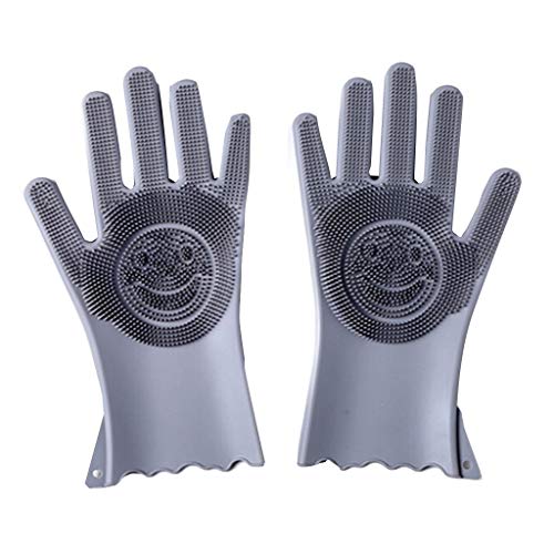 Preisvergleich Produktbild Hotopick Geschirr Handschuhe Reinigen Silikon SpüLhandschuhe Reinigungs Handschuhe FüR LatexbüRsten GeschirrspüLen Reinigen Handschuhe Handschuhhaushalt KüChe Werkzeug Reinigen