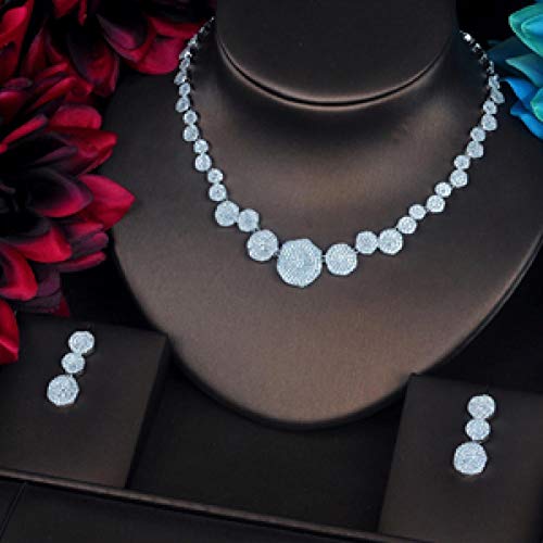 WJCRYPD Necklace Set Luxury Micro Pave Flower Jewelry Sets for Women Bride Necklace Set Wedding Jewelry Dress Accessories Jewelry Set SurongL (Color : Platinum Plated) WJCRYPD Necklace Set Luxury Micro Pave Flower Jewelry Sets for Women Bride Necklace Set Wedding Jewelry Dress Accessories Jewelry Set SurongL (Color : Platinum Plated)
