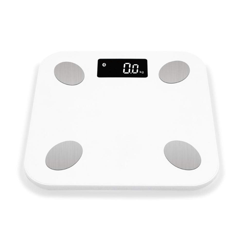bascula tanita bascula balanza baño de cocina grasa corporal composición alta precisión Bluetooth balanza precision báscula baño vasculas de peso-Blanco