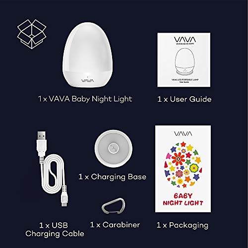 VAVA VACL006 Night Lights for Kids with Stable Charging Pad, ABS+PC