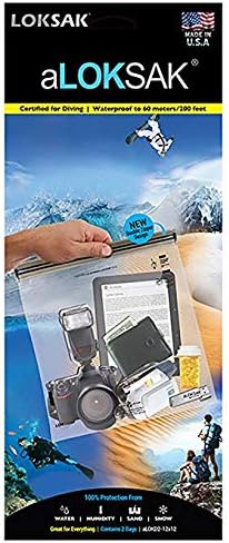 aLOKSAK Unisex's LO-212128 Waterproof Bag, Black/Clear, 12 x 12.5-Inch