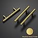 Estmoon 30 Pack Brushed Brass Cabinet Handles Gold 3 Inch Hole Center Cabinet Pulls Stainless Steel Drawer Handles Kitchen Cabinet Hardware Pulls for Cabinets and Drawers - 5
