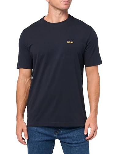 Boss Contrast Logo Cotton Stretch T-Shirt,Dark Night Blue,L
