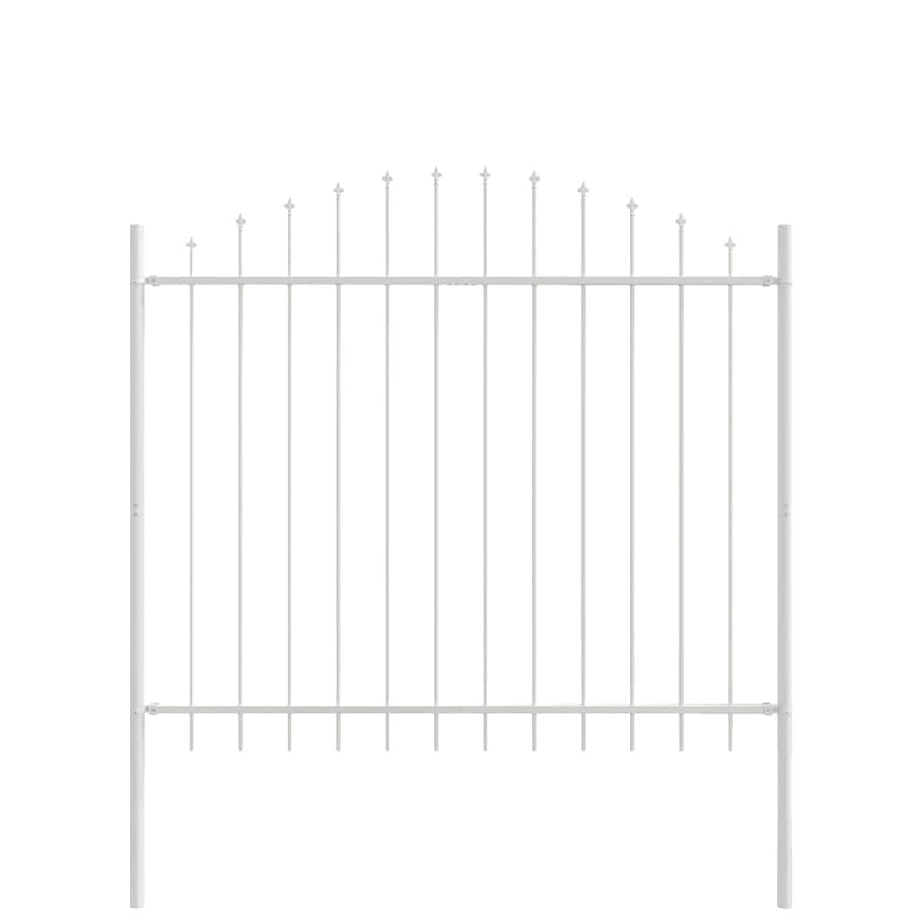 White Garden Fence 6 Pcs 170 x 165 cm Powder Coated Steel Outdoor Decorative Border Barrier for Flower Bed Patio Yard Lawn Durable Water Resistant