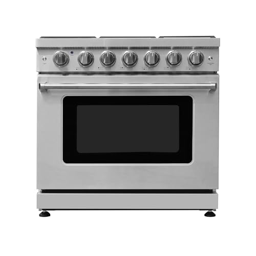 Carlton 36 inch Gas Range with 6 Gas Burners and Convection Oven in Stainless Steel