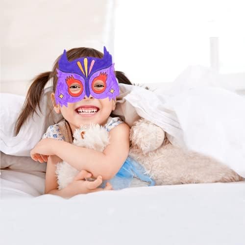 44 PCS Animal Masks Set for Kids DIY, Halloween Kid Masks Including 16 PCS White Card Color-in Masks with 16 PCS Cords and 12 PCS Colorful Pens for Birthday Party Bag Fillers