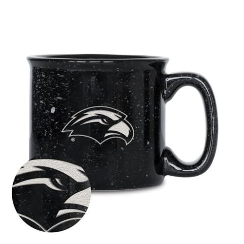 Rico Industries NCAA Southern Mississippi Golden Eagles Speckle 12oz Laser Engraved Campfire Mug