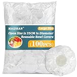 MAQIHAN 100pezzi Cuffie Copri Alimenti - Grande Pellicola per Alimenti Con Elastico Sacchetti Trasparenti Coprivivande Cuffie Coprire Cucina per Ciotola Lievitazione Pane Cuffie Capelli Doccia Monouso