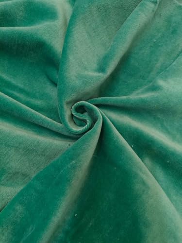 Tissu velours 100 % coton de grande largeur couleur aigue-marine pour haute couture