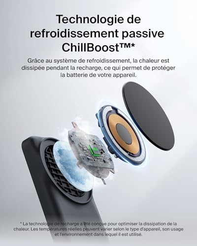 Belkin UltraCharge Chargeur Induction 3 en 1 Qi2, Station de Charge Magnétique 25W, Chargeur sans Fil avec MagSafe pour iPhone 17, iPhone Air, Apple Watch, AirPods, Pixelsnap avec Chargeur 45W, Noir