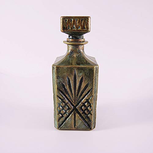 Handcrafted Floral Liqueur Carafe - Mediterranean Decoupage Bottle for Stylish Home Decor