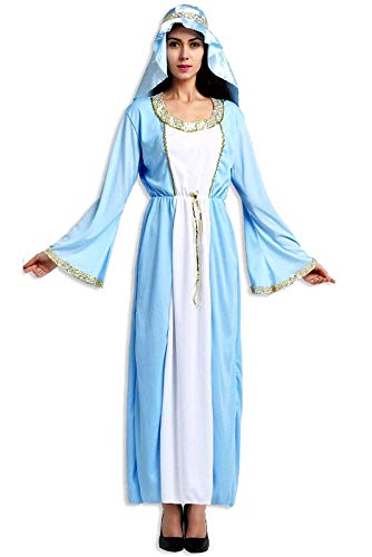 Maagd maria kostuum - dame voor vrouw - meisje - volwassenen - vermomming - carnaval - halloween - turkooise kleur - one size - cadeau-idee voor kerst en verjaardag cosplay