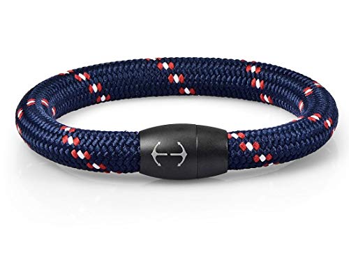 Bracelet Corde Aimanté Magnétique Homme et Femme I Bracelet Nautique I Bracelets Cordon Surf Galeara Design NAU (Nau - Bleu, 195) Cover
