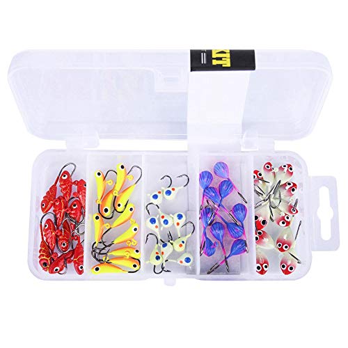 image for GOTURE ice fishing jigs glow ice fishing walleye lures lures for fresh