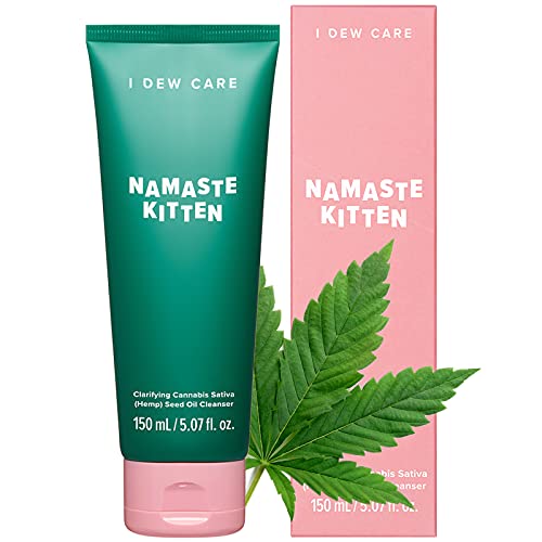 I DEW CARE Namaste Kitten Vegan Face Wash | Clarifying Cannabis Sativa (Hemp) Seed Oil Facial Cleanser | Korean Skincare, Vegan, Cruelty-free, Paraben-free