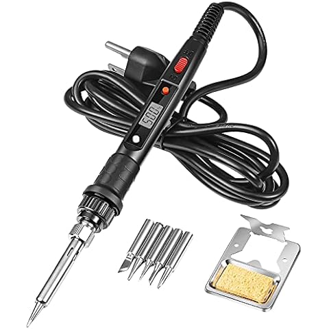 Soldering Iron Kit Sookey 80W Fast Ceramic Heating Soldering Gun for Electronics Jewelry Soldering Kit Temperature Adjustable LCD Display 110V Cover