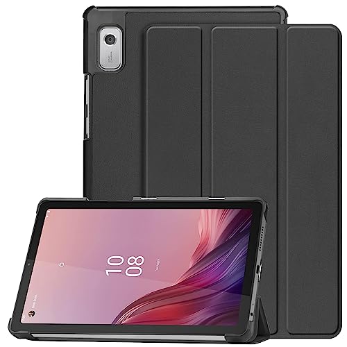 USTIYA Capa para Lenovo Tab M9 TB-310FU, Cubierta de Cuero, Protector de PC + PU (Preta) (Preta)