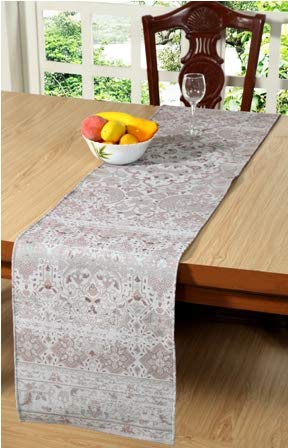 Burlap Jute Printed Table Runners 16x72 Inch - Beige, Decor Coffee Table,Runner for Picnic Table,Farm House Table Runner,Parties and Everyday Décor