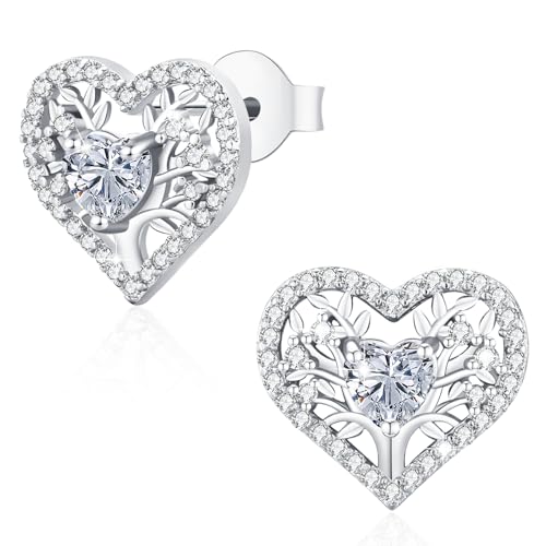 Boucles d'oreilles pendantes Arbre de Vie argent 925 pour femme et maman