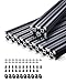 VEVOR 10er Set Aluprofil, 1000 mm T-Nut 2020 Aluminium-Strangpressprofil, eloxierte Linearschiene nach europäischem Standard, Nutenprofil für 3D-Drucker, CNC-Maschine DIY, Lasergravur, Schwarz