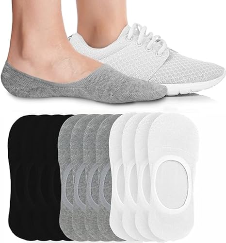 Image of Eedor No Show Socks Women - Low Cut Ankle, Non Slip | Breathable Cotton & Spandex, Flat Boat Line Invisible Socks with Silicone Heel Grips, for Flats, Heals, Loafers