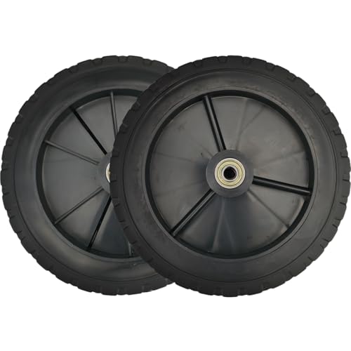 Lot de 2 roues universelles de 17,8 cm en plastique PVC avec roulements, adaptées pour les roues de rechange pour tondeuses à gazon, chariots, camping-cars