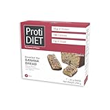 ProtiDIET Banana Bread Protein Bar - Low Sugar High Protein Snacks for Adults - Perfect On the Go Meal Replacement Bars for Active Individuals- 7 Bars Per Box