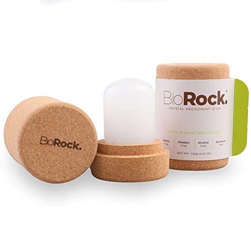 Biorock. Crystal Natural Deodorant Stone - Unscented Plastic And Aluminum Free Salt Deodorant Stick For Women & Men Eco-Friendly, Sustainable, Zero Waste 4.25 Oz #TOP1