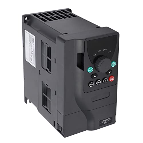 Solar Pump Inverter, 4KW Three Phase Solar Frequency Inverter DC250-800V AC380V Input and AC0‑380V Output High Load Frequency Converter with Cooling Fan for Industry