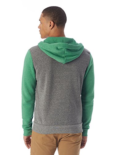 Alternative - Rocky Unisex Colorblocked Eco Fleece Hooded Full-Zip - 32023 - Eco Grey/ Eco True Green - Small4