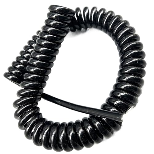 Spring Spiral Power Extension Cords, 24 Cores Double Shielded Spiral Cable Machine Tool Connecting Wire Handwheel Spring Wire(Stretch 5 Meter)