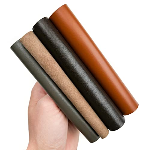 Brown Leather Hide Leather Sheets: 4 Brown Scrap Leather Pieces Leather Sheets For Craft 5X5In/ 12X12Cm #TOP6