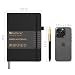 &And Per Se Lined Journal and Pen Set, A5 Leather Hardcover Notebook with Pen & Stationary Set, 160 Pages 100GSM Thick Ruled Paper Journal for Business Work Writing (Black)