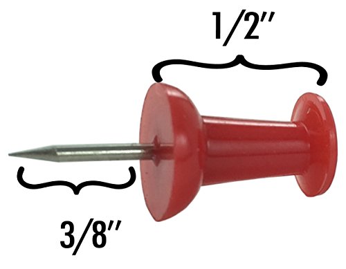 Clipco Push Pins Jar Red (500-Count) #TOP3