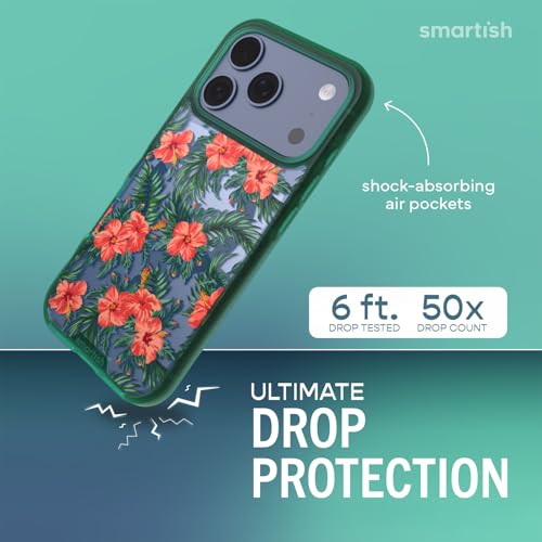 Image of Smartish iPhone 17 Pro MagSafe Clear Case - Gripmunk Magnetic Slim Case [Lightweight + Protective] Anti-Yellowing Thin Grip Clear Cover for Apple iPhone 17 Pro - Tropical