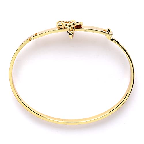 Gold-Plated American Diamond Bangle Style Bracelet