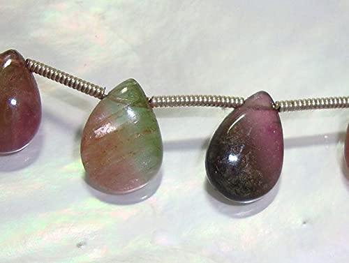 Tourmaline multicolore poire briolette LKBEADS fil perles naturelles 9"