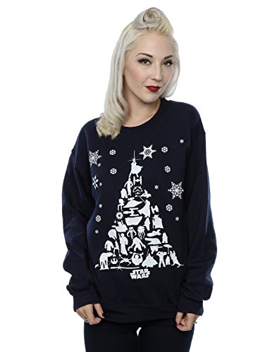 Star Wars Women's Christmas Tree Sweatshirt XX-Large Deep Navy
