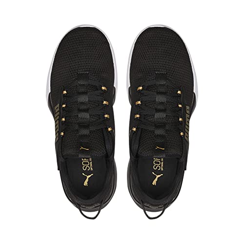 PUMA PUMA Unisex Sport Running Shoe, Black Team Gold, 8.5 US Men